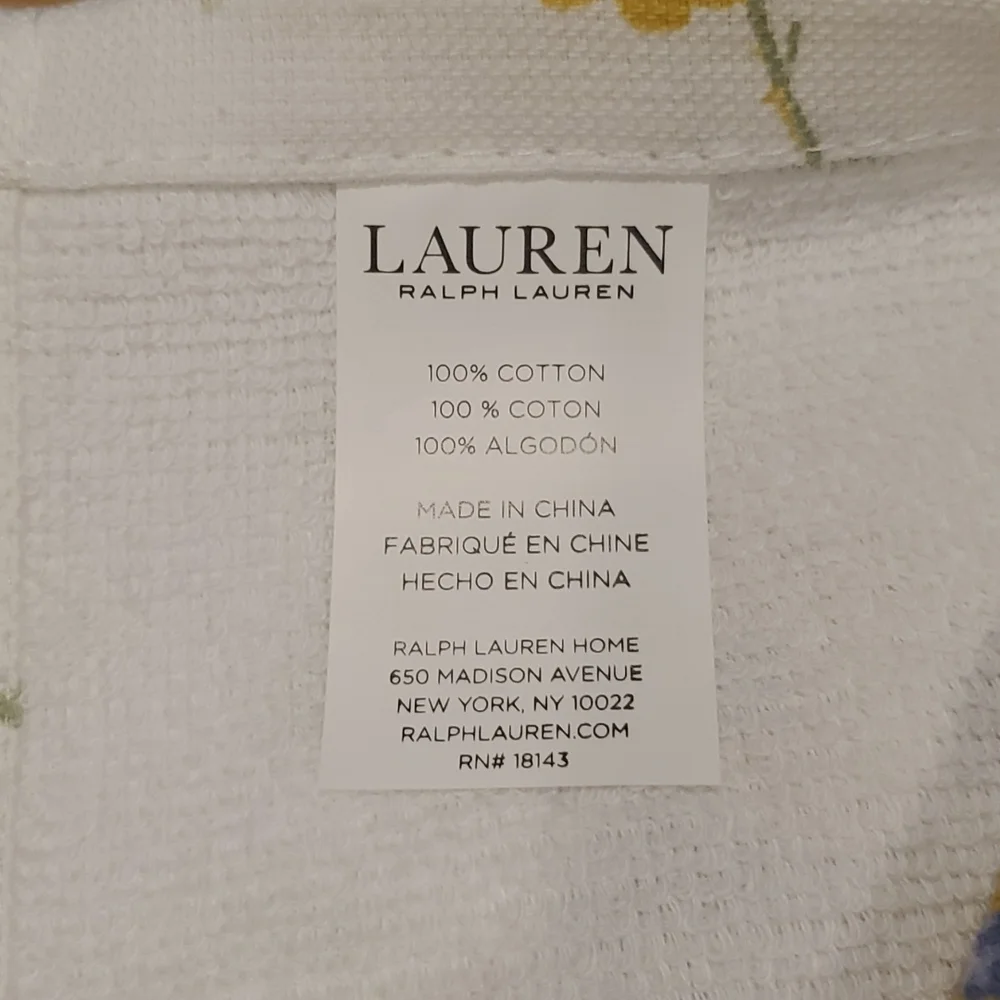 Lauren Ralph Lauren Bundle Set 2 Kitchen Towels Flowers Cotton New